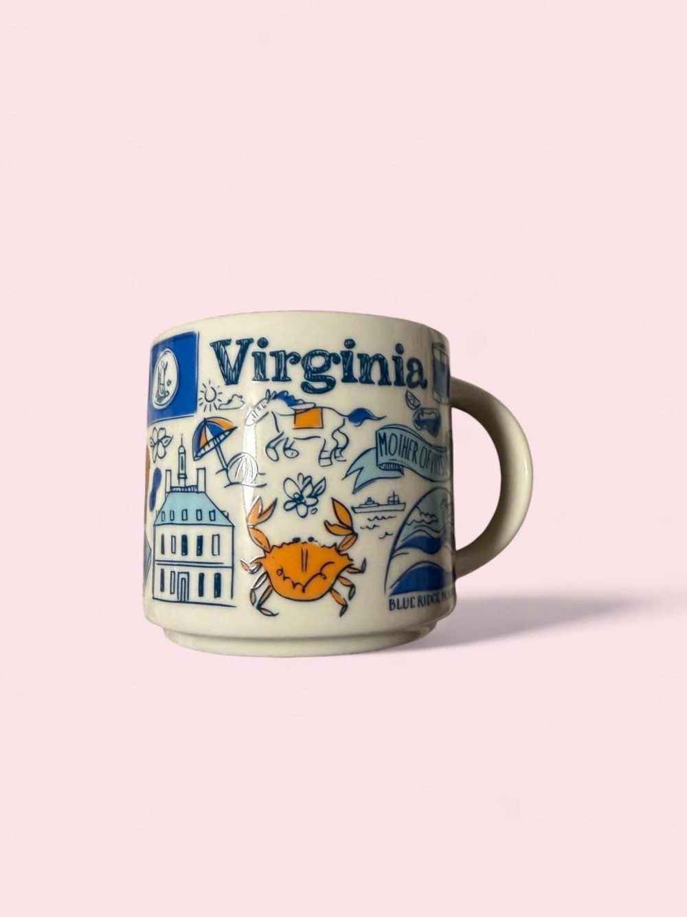 Starbucks Virginia Ceramic Mug - Blue & Orange